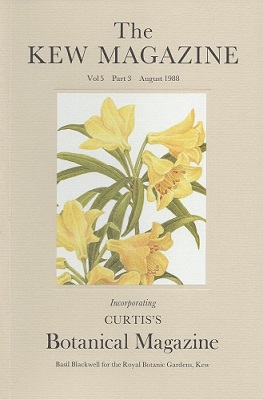 Image for The Kew Magazine Volume 5 Part 3, (incorporating Curtis's Botanical Magazine) - includes 'Some Attractive Vireya Rhododendrons', 'Australasian Ferns in Irish Gardens'  & 'Riverine Forests of the Jubba River, Somalia'