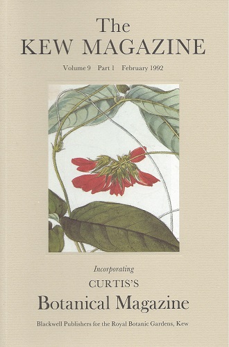 Image for The Kew Magazine Volume 9 part 1 (incorporating Curtis's Botanical Magazine) - with two articles on Walter Hood Fitch