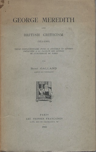 Image for George Meredith and British Criticism (1851 - 1909)