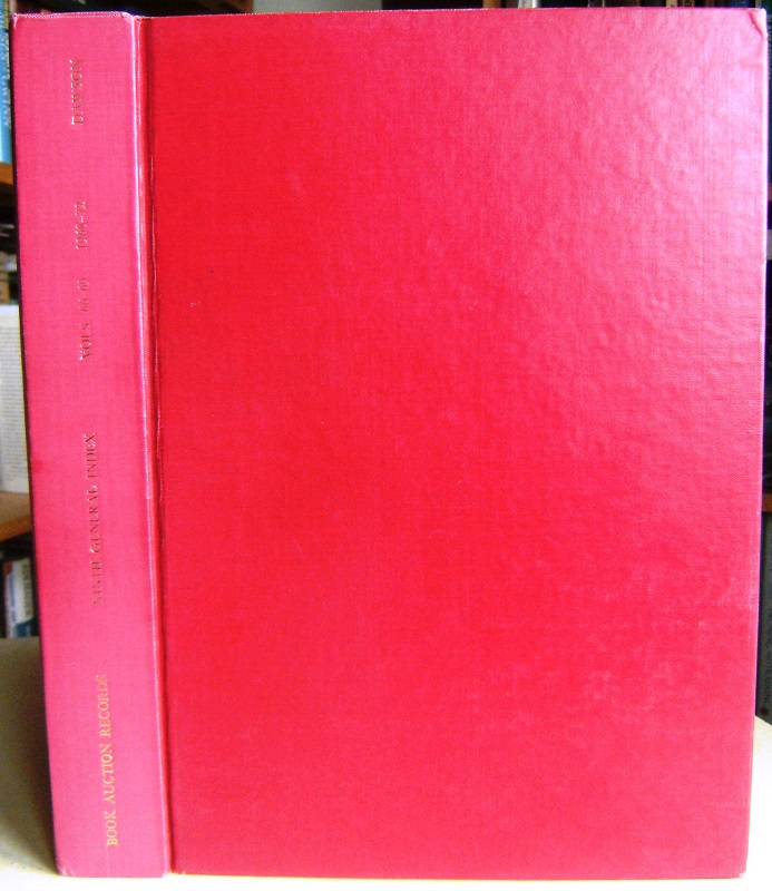 Image for Book Auction Records, Cumulative Index to Volumes 66 - 69