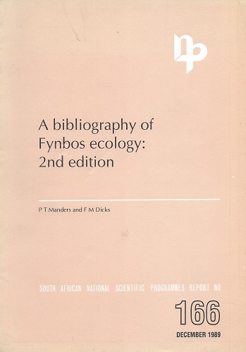 Image for A Bibliography of Fynbos Ecology