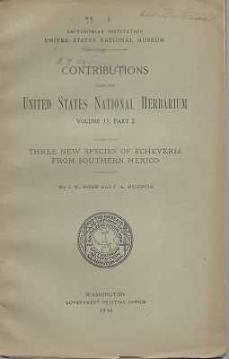 Image for Three New Species of Echeveria from Southern Mexico (Contributions From the United States National Herbarium , Volume 13 Part 2)