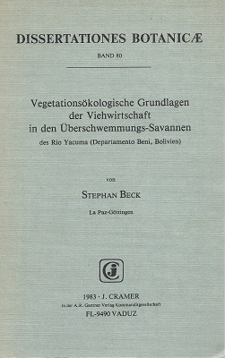 Image for Vegetationsökologische Grundlagen der Viehwirtschaft in den Uberschwemmungs-savannen des Rio Yacuma (Departamento Beni, Bolivien).