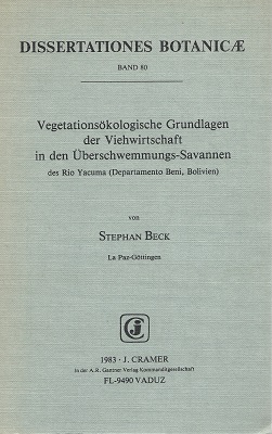 Image for Vegetationsökologische Grundlagen der Viehwirtschaft in den Uberschwemmungs-savannen des Rio Yacuma (Departamento Beni, Bolivien).
