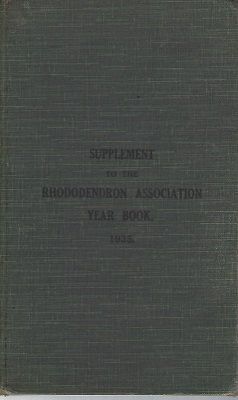 Image for Supplement to the Rhododendron Association Year Book, 1935