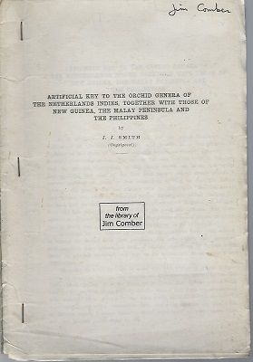 Artificial Key to the Orchid Genera of the Netherlands Indies, together with those of New Guinea, the Malay Peninsula and the Philippines Image for Artificial Key to the Orchid Genera of the Netherlands Indies, together with those of New Guinea, the Malay Peninsula and the Philippines