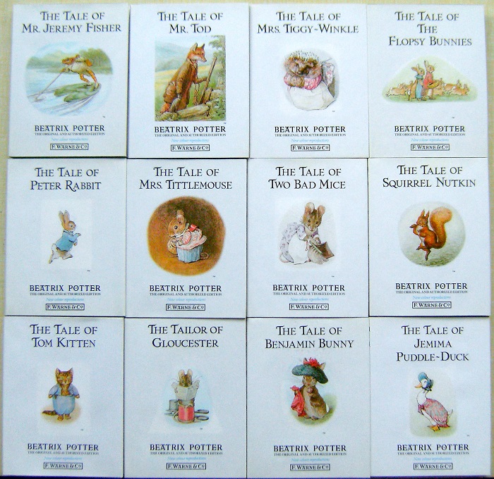 12 Volume set - The Tale of Tom Kitten, The Tailor of Gloucester. Benjamin Bunny. Jemima Puddle-Duck. Peter Rabbit. Mrs Tittlemouse.Squirrel Nutkin. Two Bad Mice. Mr Tod.Mrs Tiggy-Winkle. The Flopsy Bunnies. Mr Jeremy Fisher. Image for 12 Volume set - The Tale of Tom Kitten, The Tailor of Gloucester. Benjamin Bunny. Jemima Puddle-Duck. Peter Rabbit. Mrs Tittlemouse.Squirrel Nutkin. Two Bad Mice. Mr Tod.Mrs Tiggy-Winkle. The Flopsy Bunnies. Mr Jeremy Fisher.