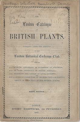 Image for The London Catalogue of British Plants, published under the direction of the London Botanical Exchange Club