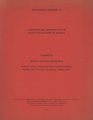 Image for A Preliminary Verified List of Plant Collectors in Mexico
