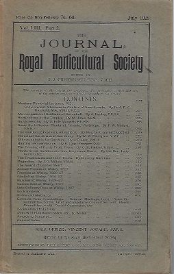 Image for Journal of the Royal Horticultural Society. Volume LIII Part 2.