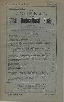 Image for Journal of the Royal Horticultural Society, Volume LVIII part 1(Includes Monograph of Narcissus subgenus Ajax;