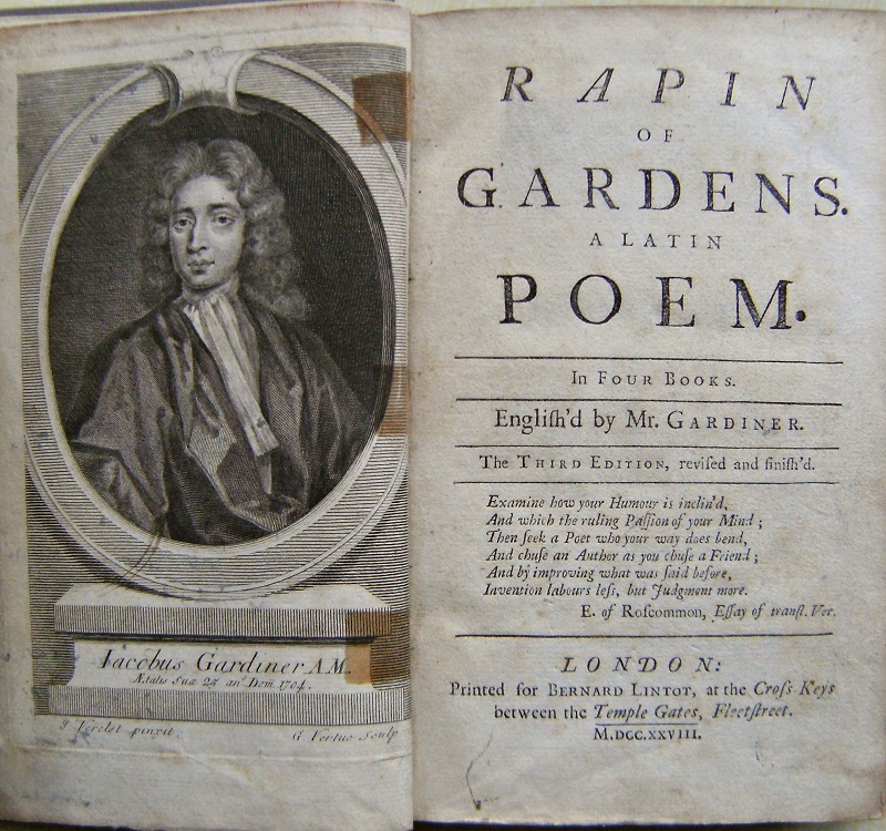 Image for Rapin : Of Gardens. A Latin poem in four books. English'd by Mr Gardiner