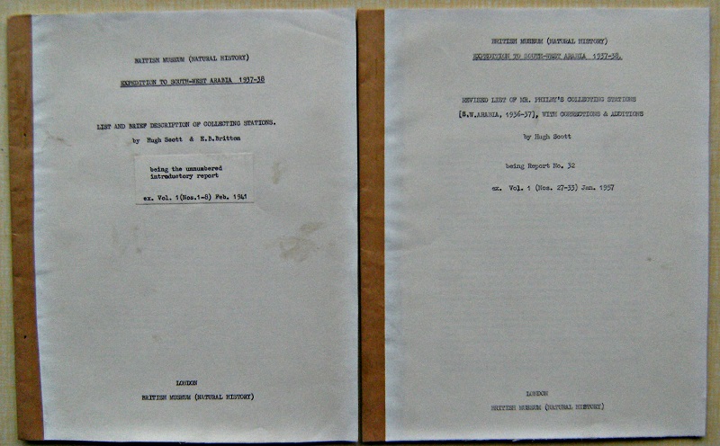 Image for Expedition to South-West Arabia, 1937-8. List and brief Description of Collecting Stations. Revised List of Mr Philby's Collecting Stations (1937-7), with corrections and additions
