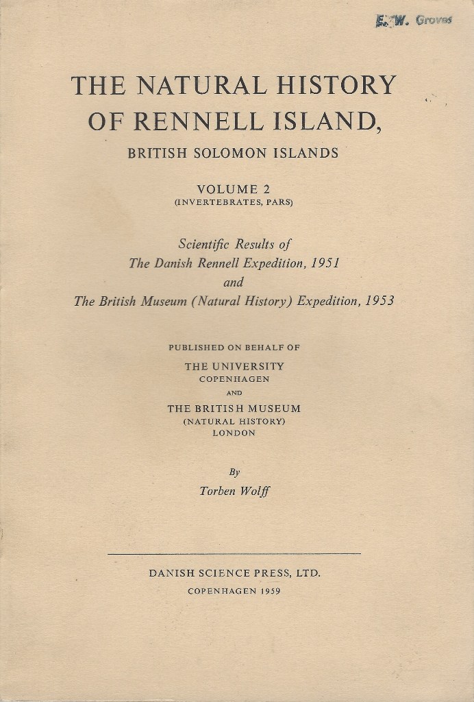 Image for The Natural History of Rennell Island, British Solomon Islands. Volume 2 (Invertebrates, pars) {Eric Groves' copy}
