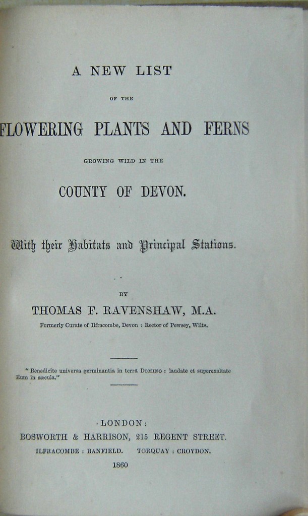 Image for A New List of the Flowering Plants and Ferns Growing Wild in the County of Devon (with supplement)