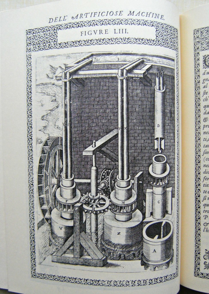 A Crane, illustration from Diverse Imaginary Machines by Agostino Ramelli,  published in Paris in 1588 (copper plate engraving)