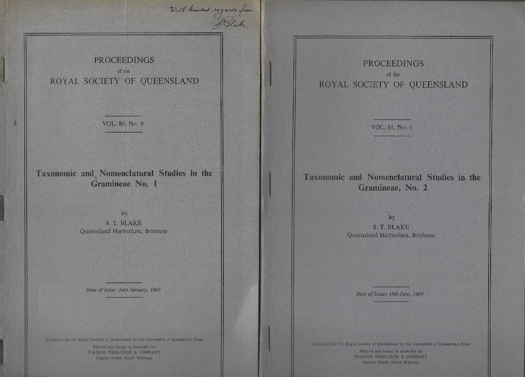 Image for Taxonomic and Nomenclatural Studies in the Gramineae, Numbers 1 & 2