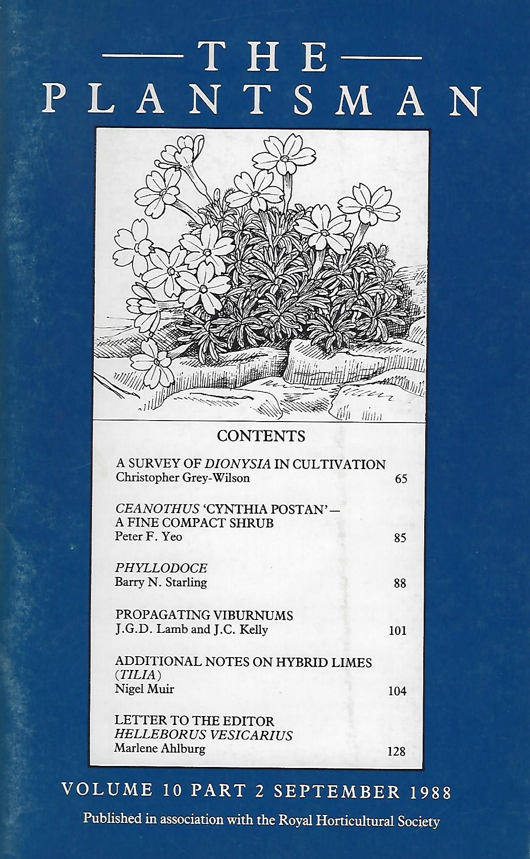 Image for A Survey of Dionysia in Cultivation (The Plantsman Volume 10 part 2)