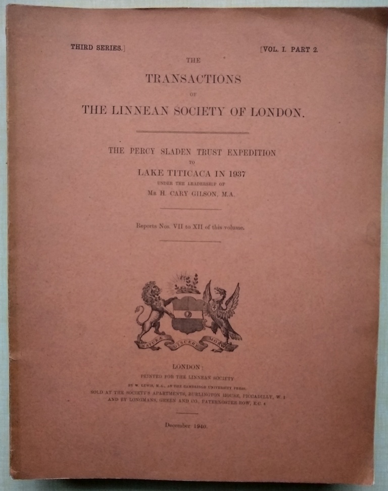 Image for The Percy Sladen Trust Expedition to Lake Titiaca in 1937, under the leadership of Mr H. Cary Gilson, Parts VII - XII.