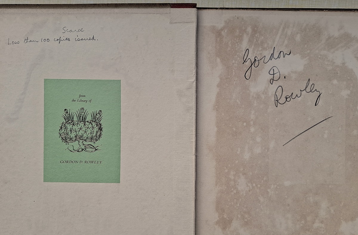 Libellus de Re Herbaria Novus, by William Turner, originally published in 1538, reprinted in facsimile.with notes, modern names, and a life of the author by Benjamin Daydon Jackson. [Gordon Rowley's copy]