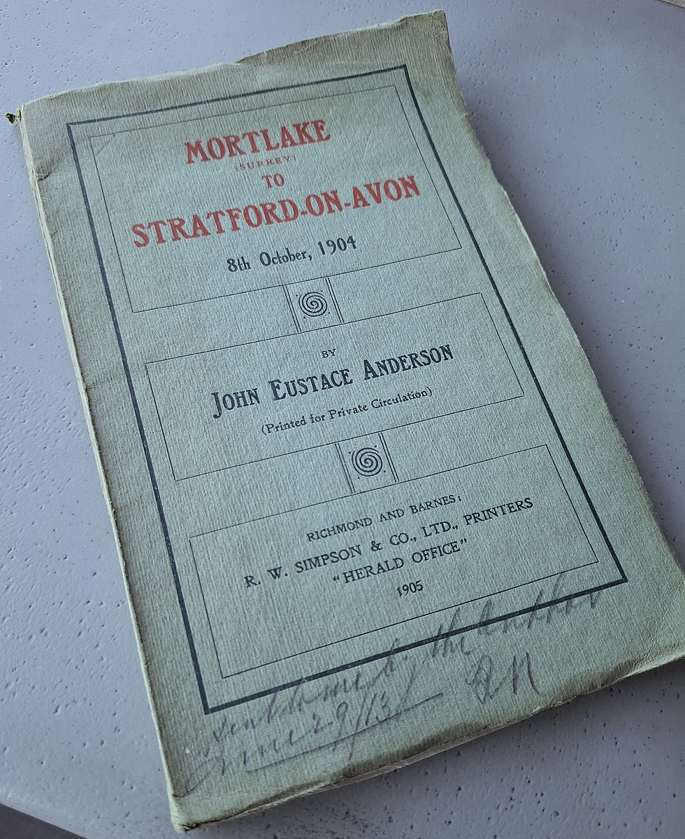 Image for Mortlake (Surrey) to Stratford-on-Avon, 8th October 1904 Mortlake (Surrey) to Stratford-on-Avon, 8th October 1904