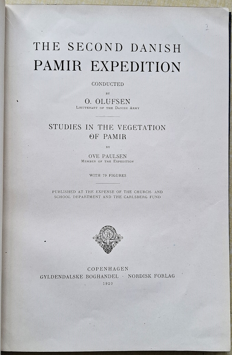 Studies on the Vegetation of Pamir [The Second Danish Pamir Expedition]