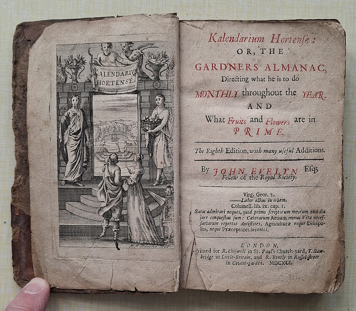 Kalendarium Hortense: or, the Gardners Almanac. directing what he is to do monthly throughout the year, and what fruits and flowers are in prime