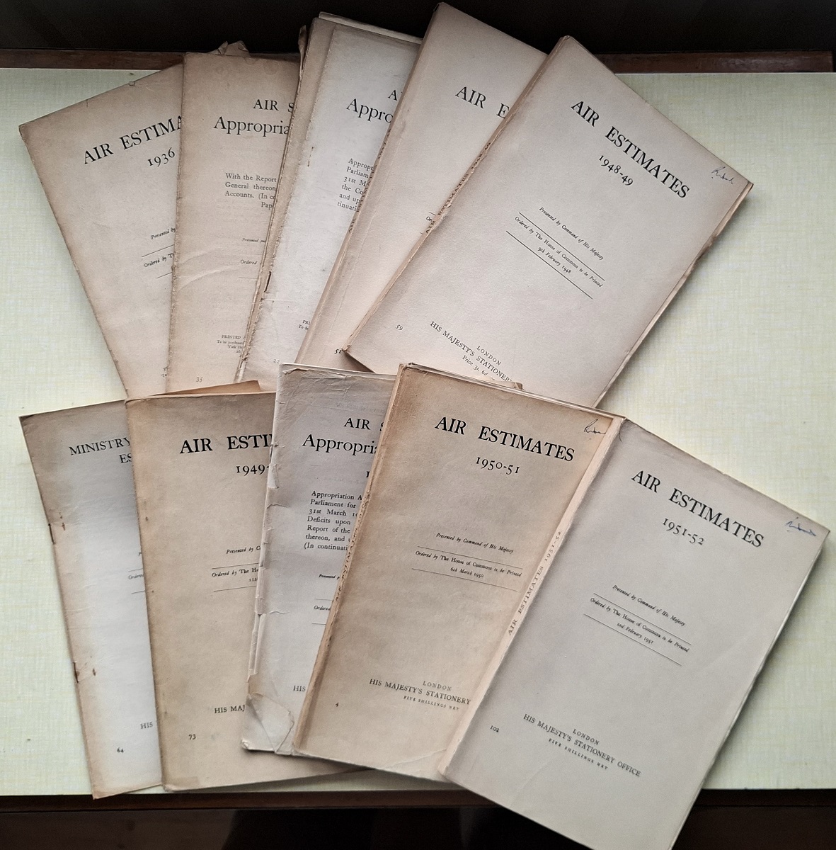 Air Estimates. Air Services Appropriation Accounts. Defense Statements. [A collection]