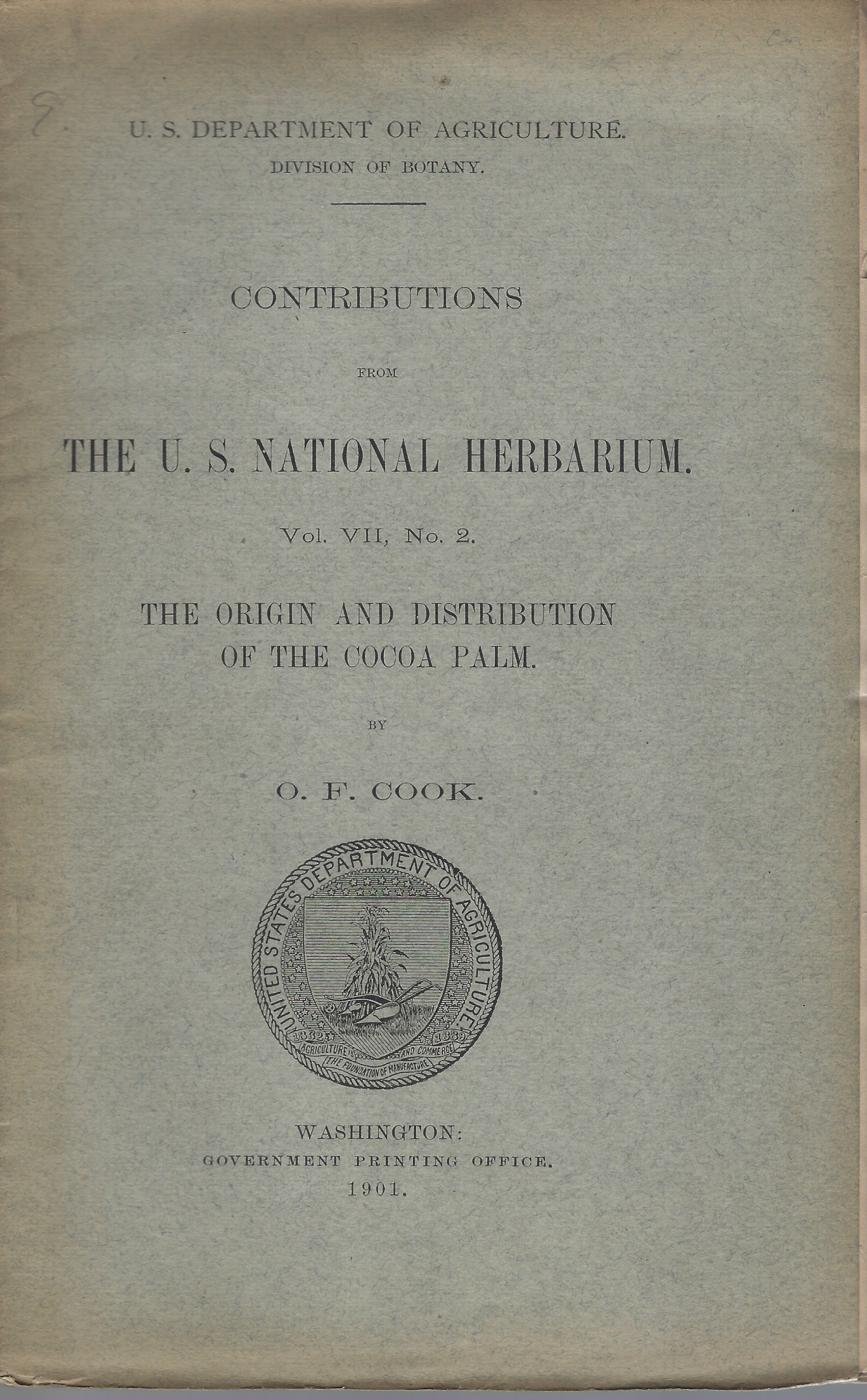 Image for The Origin and Distribution of the Cocoa Palm The Origin and Distribution of the Cocoa Palm