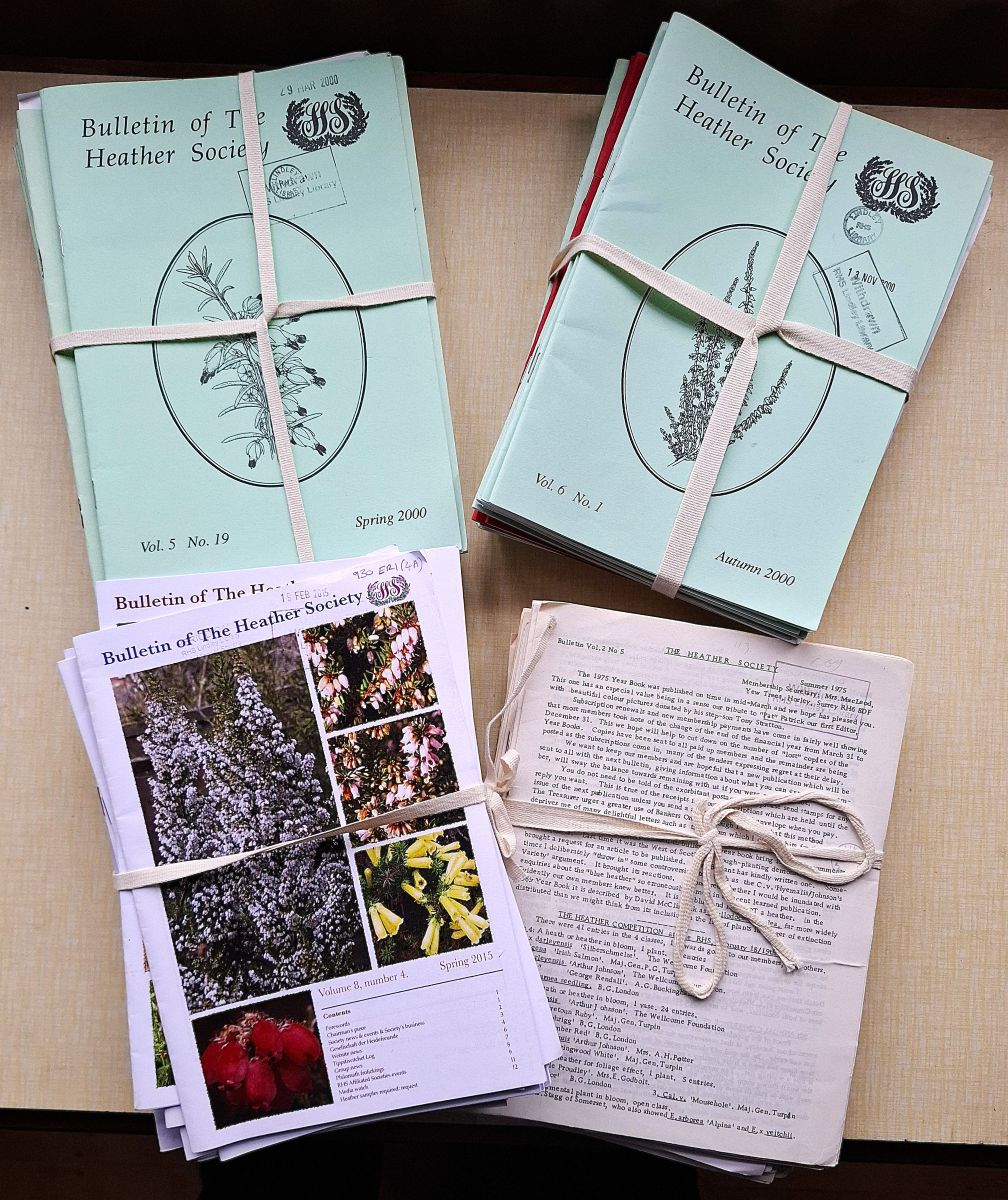 Bulletin of the Heather Society. Volume 2 number 5 -16; Volume 3 numbers 8 - 20; Volume 4 numbers 1-20; Volume 5 numbes 2-19; Volume 6 numbers 1- 10; Volume 7 numbers 1-7, 9--20; Volume 8 numbers 1-4