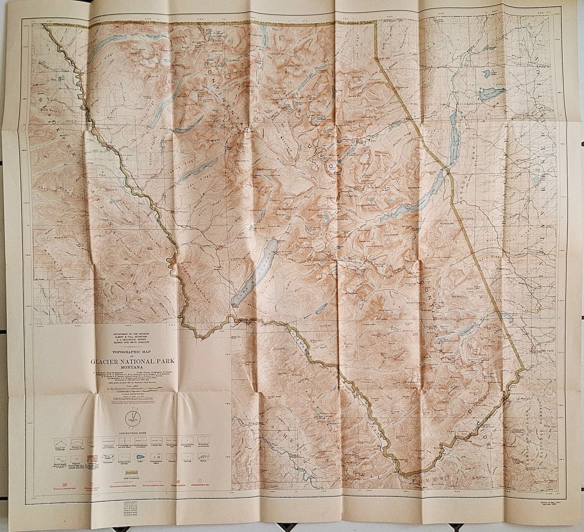Topographical Map, U.S. Geological Survet, 1922; with Flora of Glacier National Park, Montana