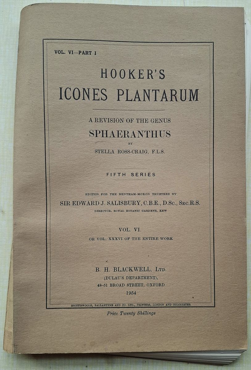 A Revision of the Genus Sphaeranthus [Hooker's Icones Plantarum Vol VI, part 1)
