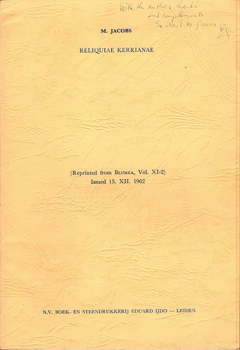 Image for Reliquiae Kerrianae Reliquiae Kerrianae
