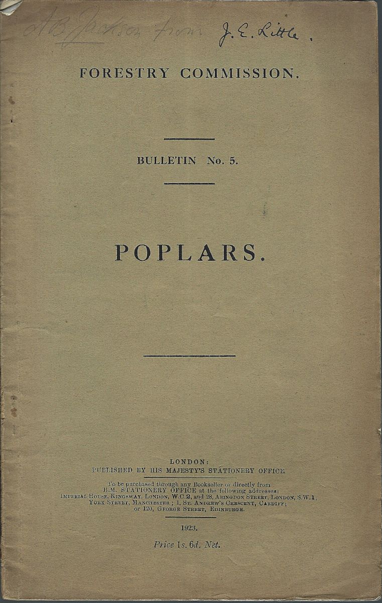 Poplars [Forestry Commission Bulletin 5] A. Bruce Jackson's copy