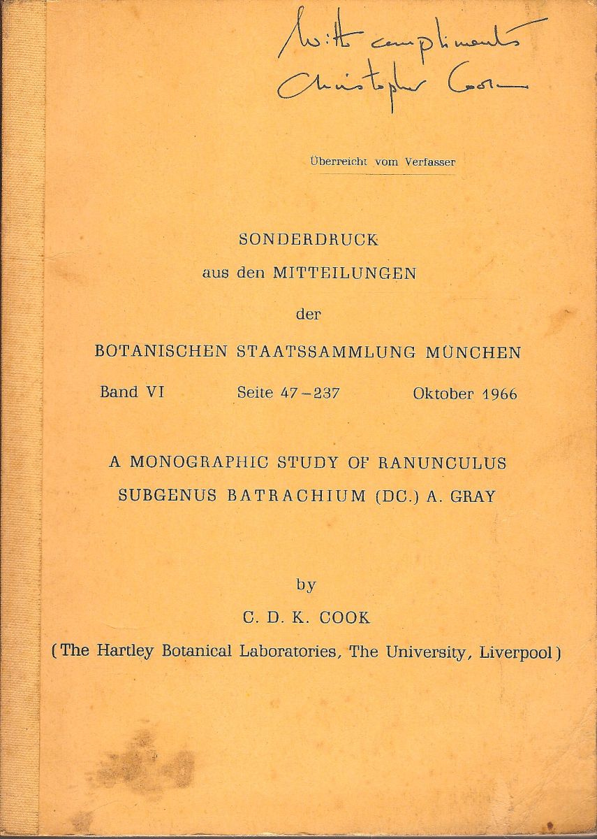 A Monographic Study of Ranunculus subgenus Batrachium (DC.) A. Gray [Richard Fitter's copy)