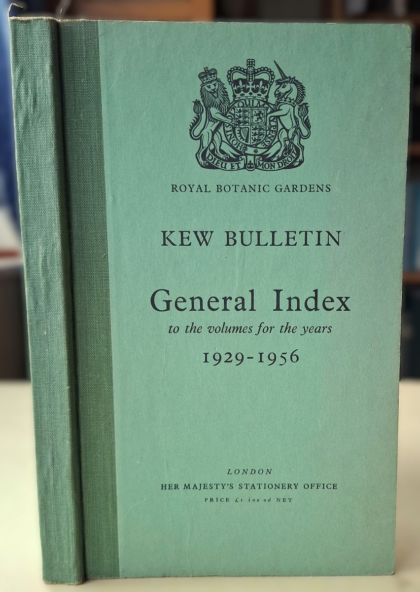 Kew Bulletin. General Index to the Volumes for the Years 1929 - 1956