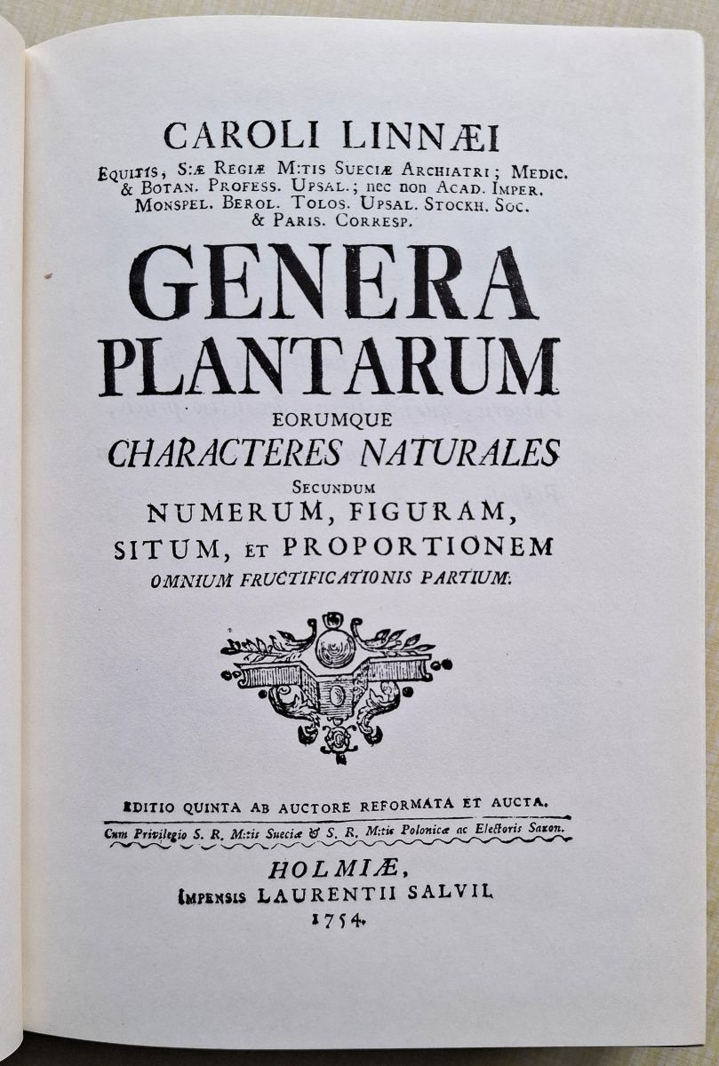 Genera Plantarum. [Fifth edition 1754].