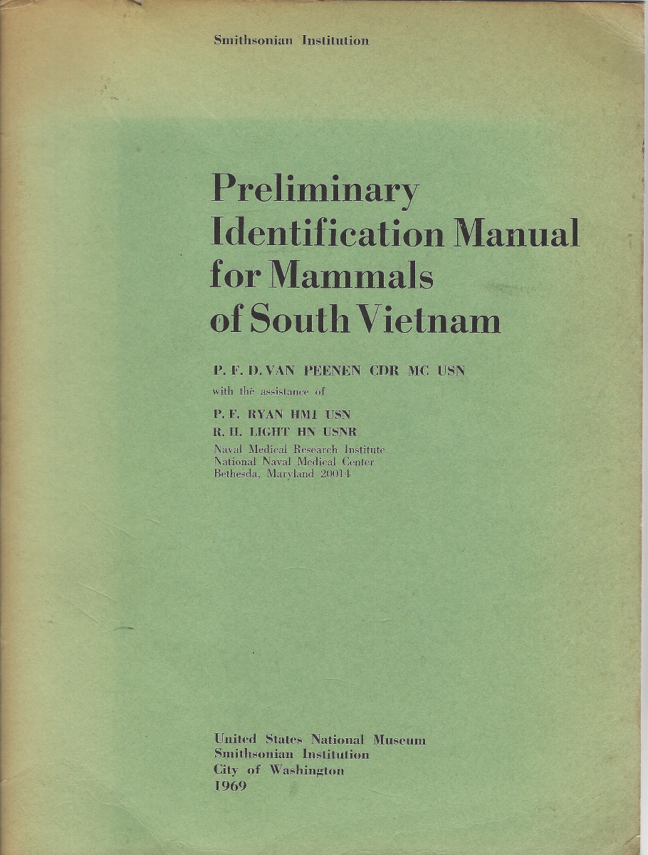 Preliminary Identification Manual for Mammals of South Vietnam [Richard Fitter's copy]