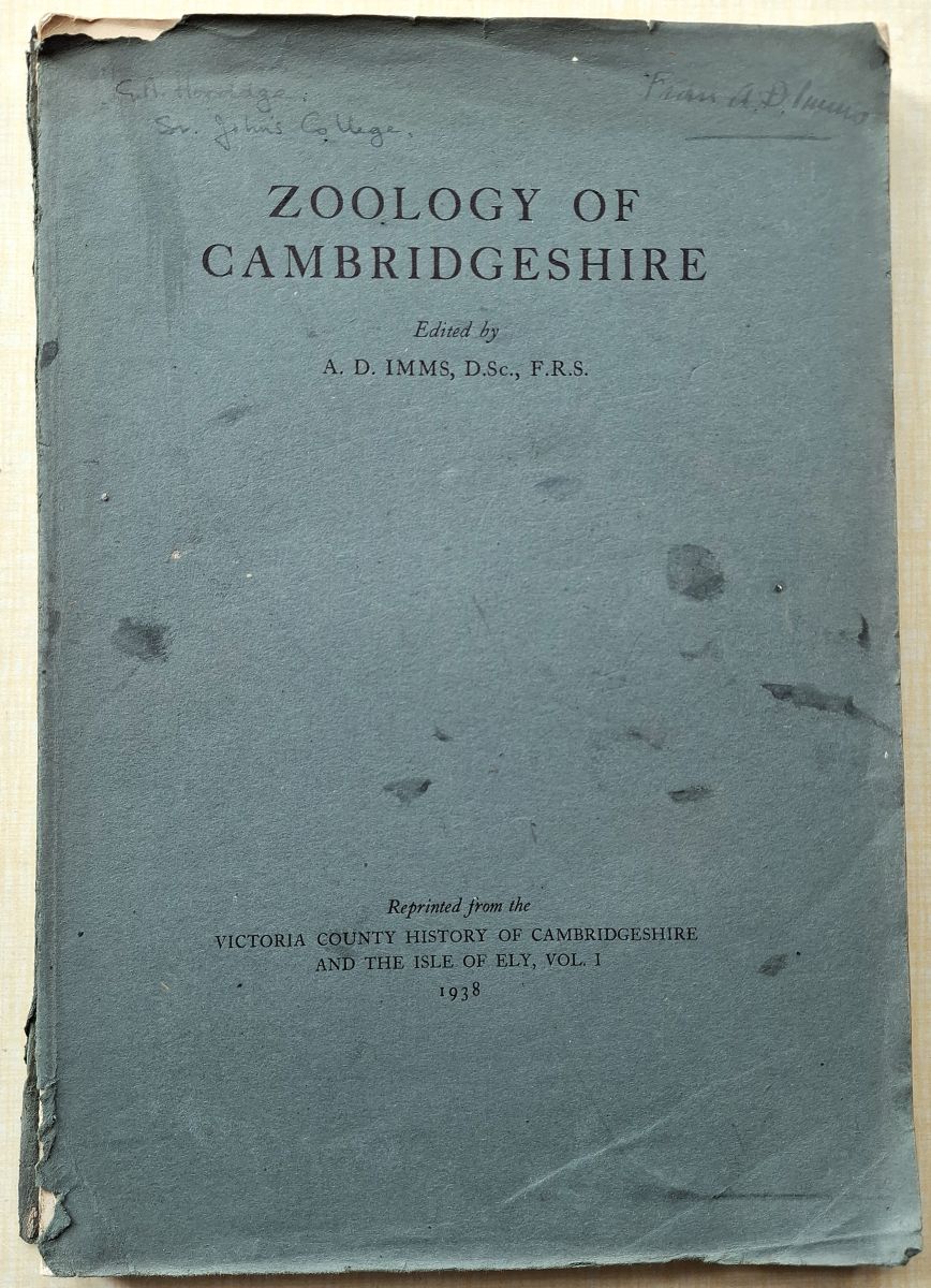 Zoology of Cambridgeshire (reprinted from Volume 1 of the Victoria County History of Cambridgeshire and the Isle of Ely, [Richard Fitter's copy]
