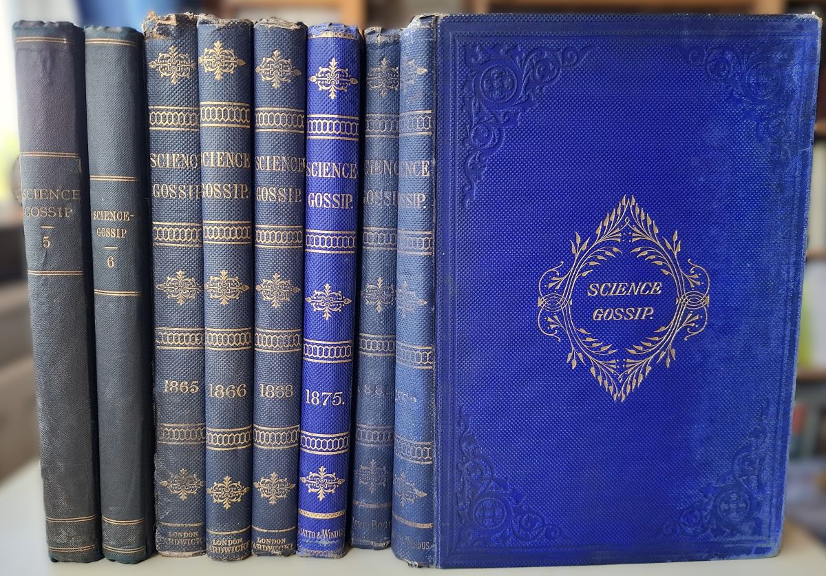 Image for Hardwicke's Science-Gossip: an illustrated medium of interchange and gossip. Eight vols for 1865, 1866, 1868, 1875, 1882, 1883, + New Series Vols V & VI (1899 & 1900 ) Hardwicke's Science-Gossip: an illustrated medium of interchange and gossip. Eight vols for 1865, 1866, 1868, 1875, 1882, 1883, + New Series Vols V & VI (1899 & 1900 )