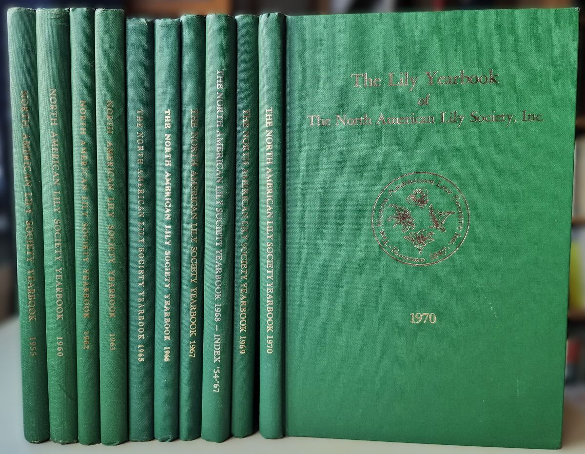 The Lily Yearbook of the North American Lily Society 10 volumes - 1955, 1960, 1962, 1963, 1965- 1970